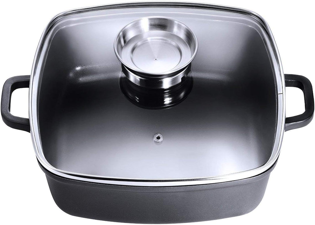 Kopf Bräter Santorin Aluguss 35 x 28 cm 5 Liter inkl. Glasdeckel, 5 Liter