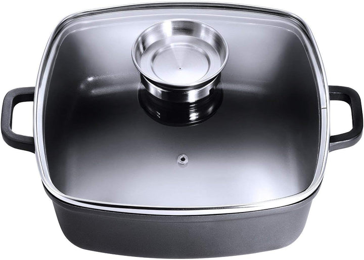 Kopf Bräter Santorin Aluguss 35 x 28 cm 5 Liter inkl. Glasdeckel, 5 Liter