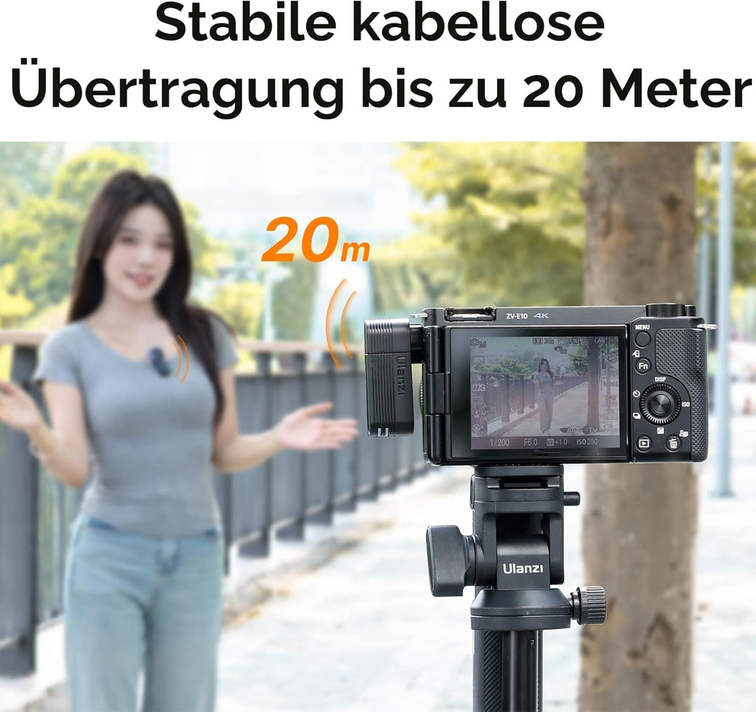 ULANZI A100 Lavalier Mikrofon für iPhone Android Kamera, USB C Mikrofon, 13.5H Akkulaufzeit, Mikrofo