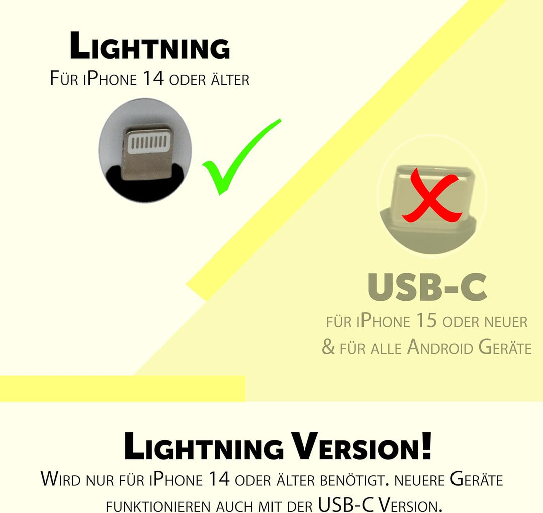 Retro Handyhörer für Apple iPhones mit Lightning (passender Adapter mit inbegriffen) in der Form ein