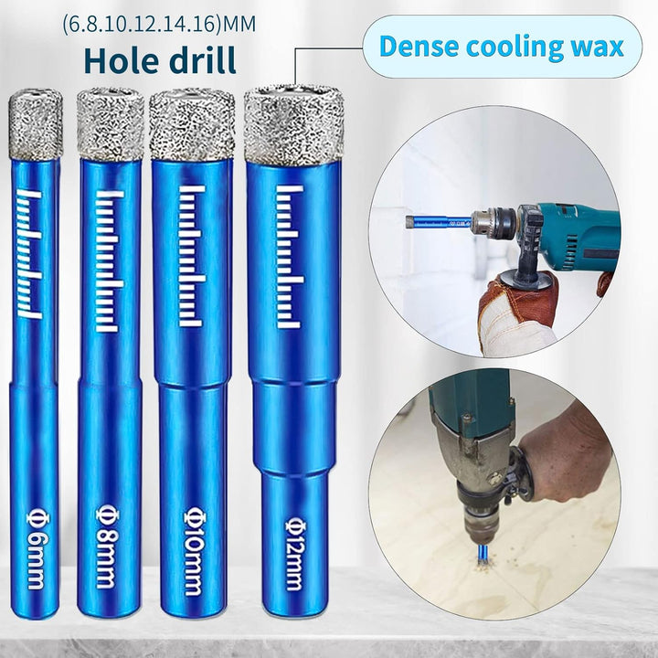 fräskopf für oberfräse, 7 Piece, diamant bohrer satz, fliesen diamantbohrer set, bohrer feinsteinzeu