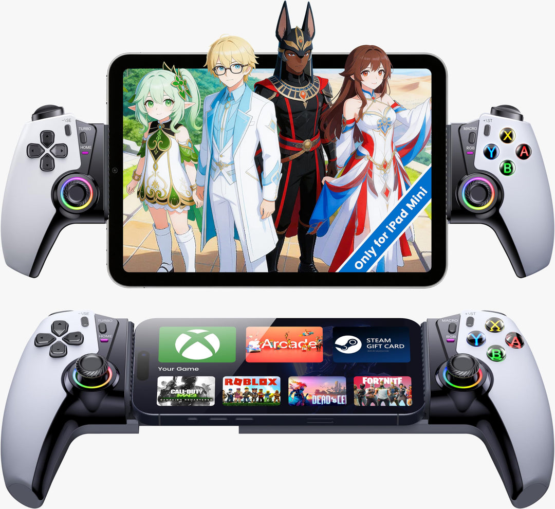 HASACOOL Handy Controller Bluetooth für iPhone/Android mit Hall-Effekt Joysticks/Hall Trigger, 1000m