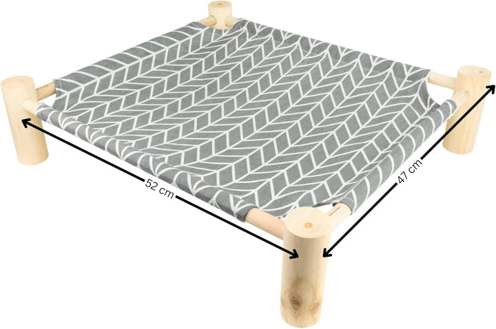 Elegante stehende Katzenhängematte mit robustem Holzgestell – Komfortabler und stilvoller Ruheplatz