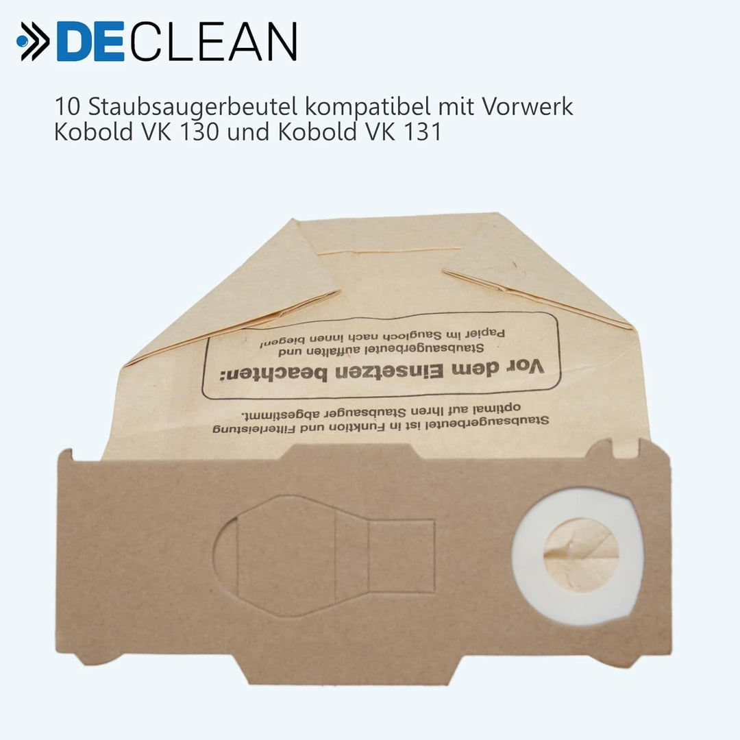 DeClean 10 Staubsaugerbeutel Filtertüten, 1 Hygiene Mikrofilter HEPA H12, 1 Aktiv-Geruchsfilter für