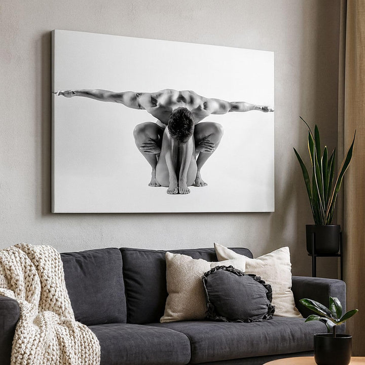 Bilder auf Leinwand 100x70cm Leinwandbild Modell Körper Muskeln Tätowierung Gross Wanddeko Bild Schl