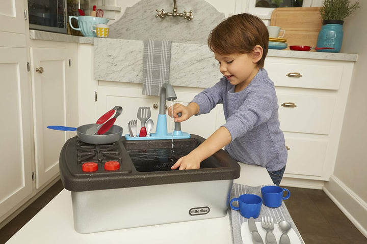 little tikes 654497E7C First Sink & Stove - Interaktiv & Realistisch mit Geräuschen - Schein-Spielge