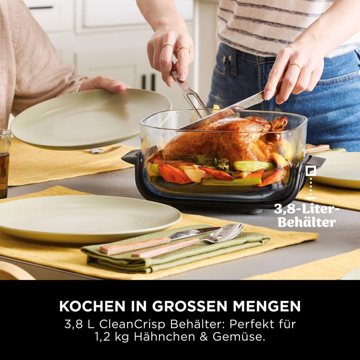 Ninja CRISPi Tragbare Heissluftfritteuse, 3,8 l & 1,4 l, 4-in-1: Heissluftfrittieren, Braten, Aufknu