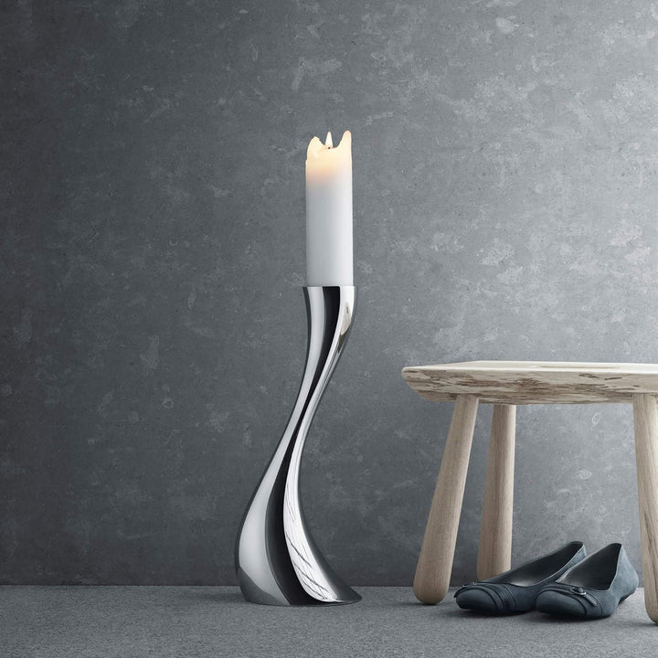 Georg Jensen Cobra Boden Kerzenhalter, Steel Silver, S