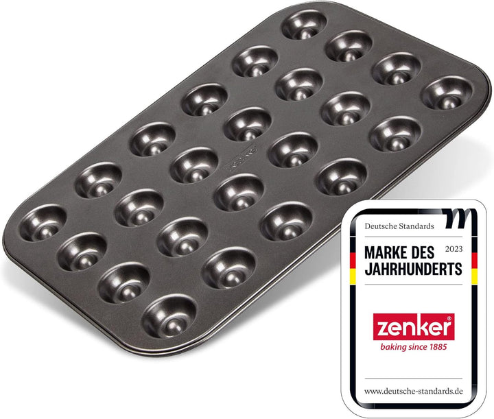 Zenker Backform für 24 Husarenkrapfen & Engelsaugen, beschichtetes Backblech (38 x 27 cm), für lecke