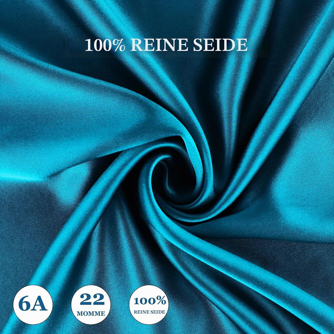 PiccoCasa 22 Momme 100% Seide Kissenbezug Haar- und Hautpflege Kissenhülle Maulbeerseide Kopfkissenb