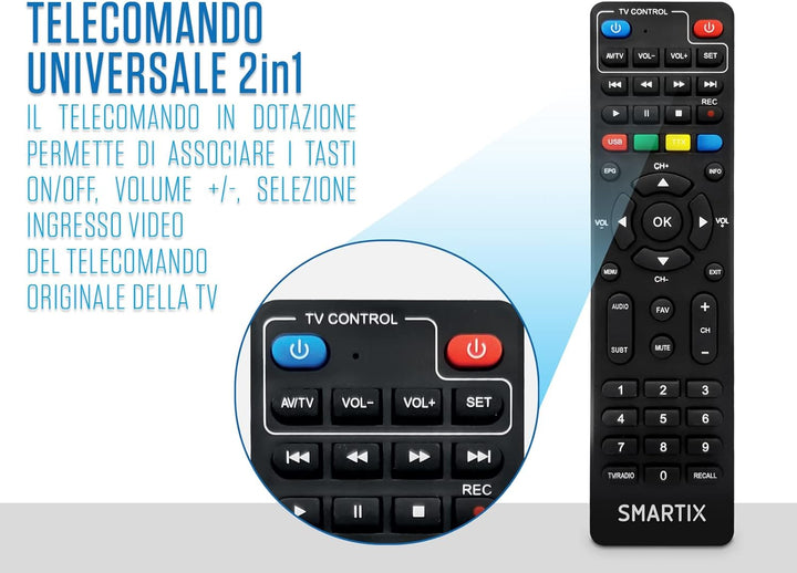 Atlantis SMARTIX DH17 Terrestrischer Digitaler Decoder DVB T2 HEVC H.265 mpeg2/mpeg4 H264 Media Play