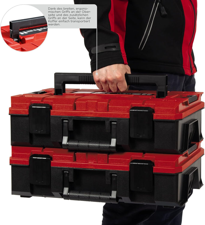 kwb Werkzeugkoffer / Werkzeug-Set, 80-teilig, Einhell E-Case-kompatibel, robust und hochwertig, idea