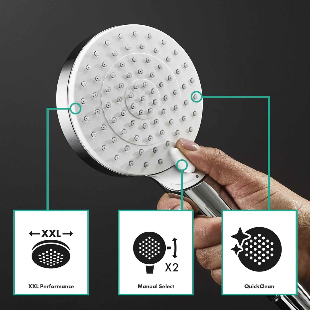 hansgrohe Crometta E - Duschsystem mit Einhebelmischer, Regendusche (240 x 240 mm) mit Armatur, Hand