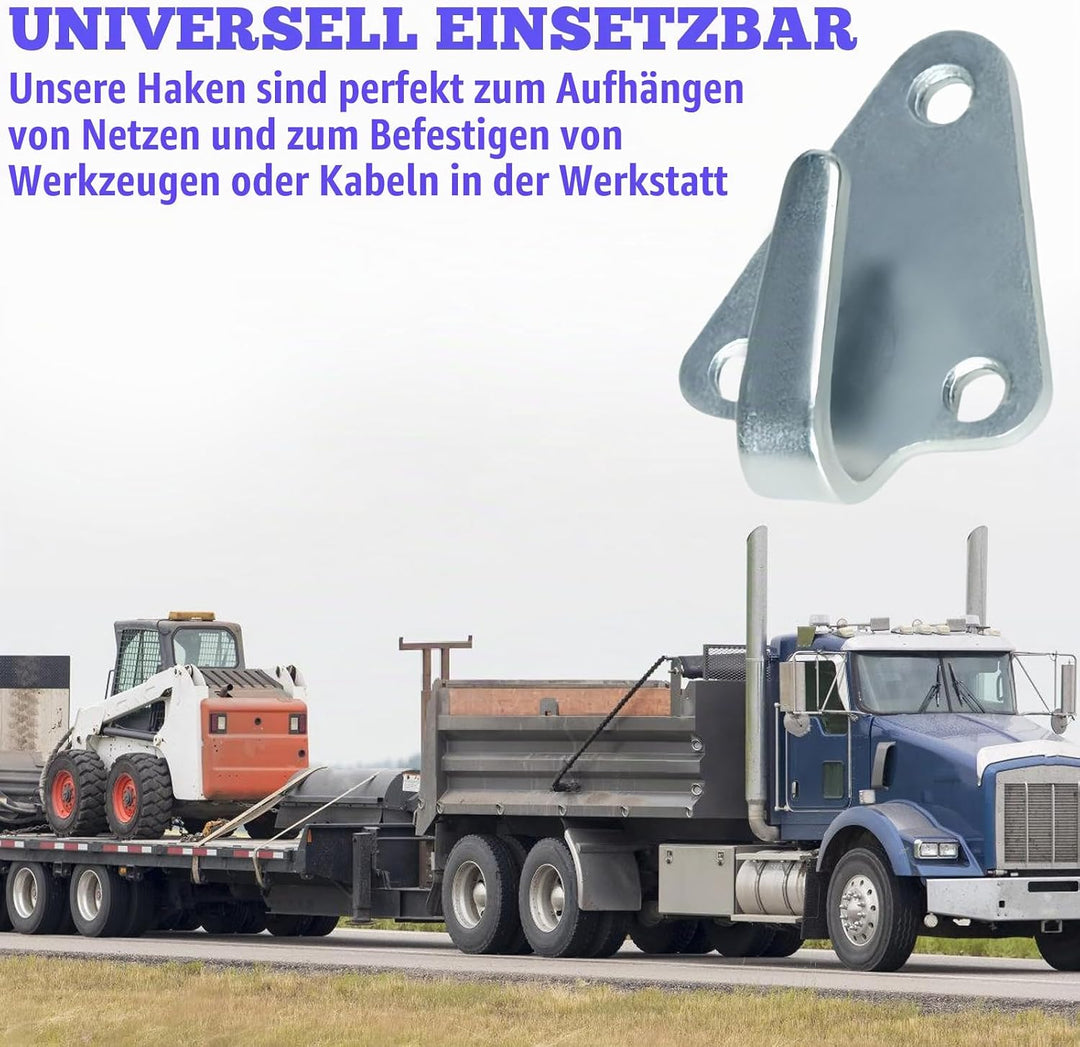 24 Stück Dreiloch Planenhaken, Abspannhaken aus Verzinktem Guss Netzhaken Befestigungshaken Robuste