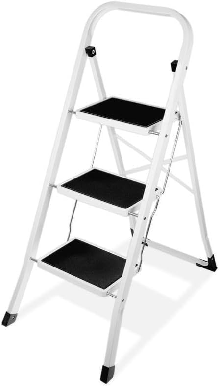 Lefeld 3-Stufige Trittleiter klappbar Klappstufen Klapptritt Stehleiter Leiter faltbar Tritthocker T