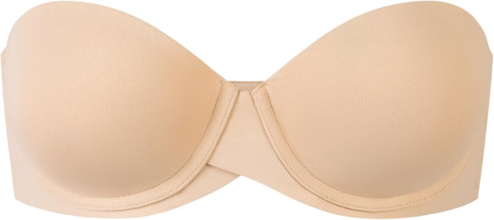 MELENECA Damen Push-Up Trägerlos BH - Bügel BH mit geformte Cups 70B Sonnenkuss, 70B Sonnenkuss