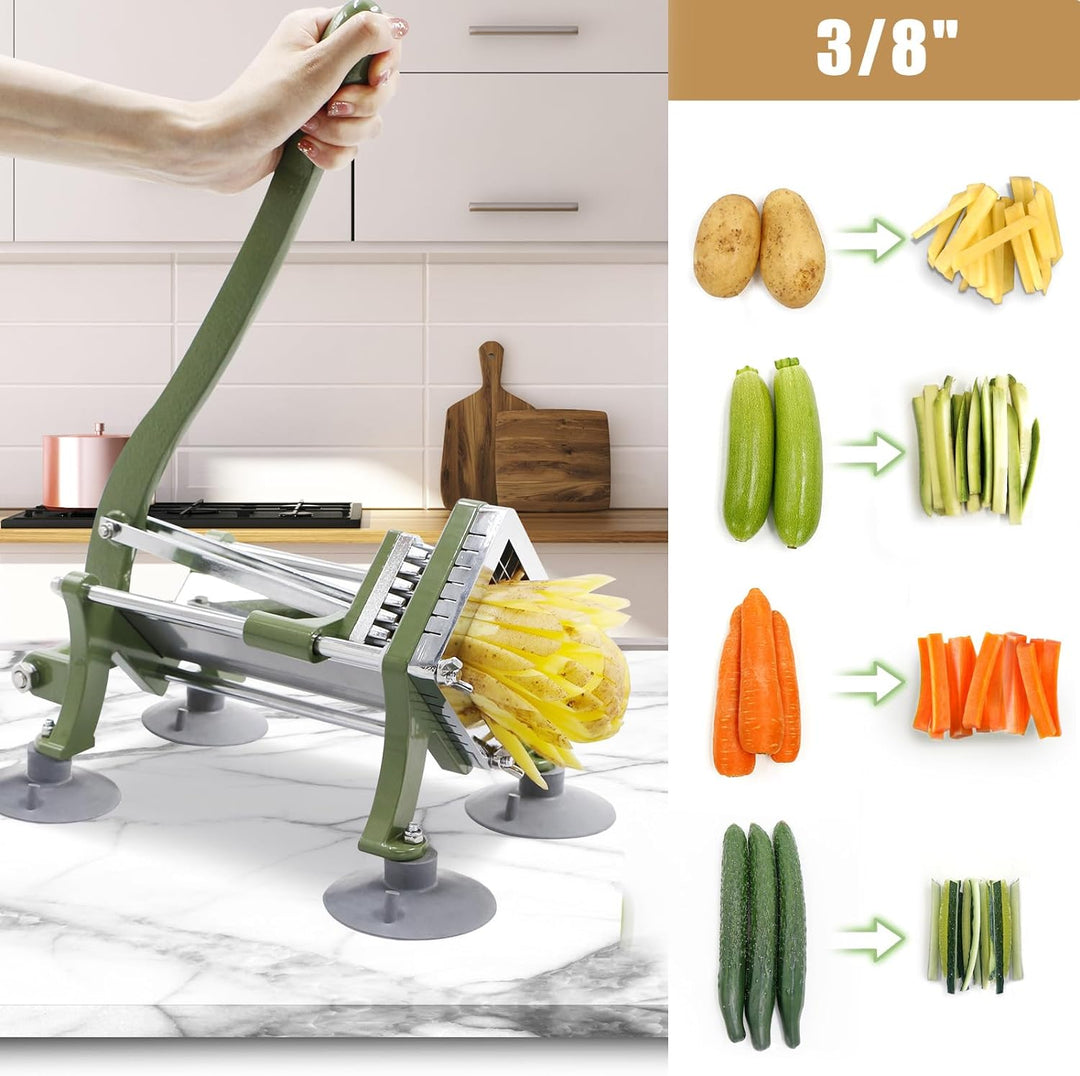 EasyVibe Pommes Frites Commercial Pommesschneider Professioneller mit Saugfüssen Komplettset, 3/8" K