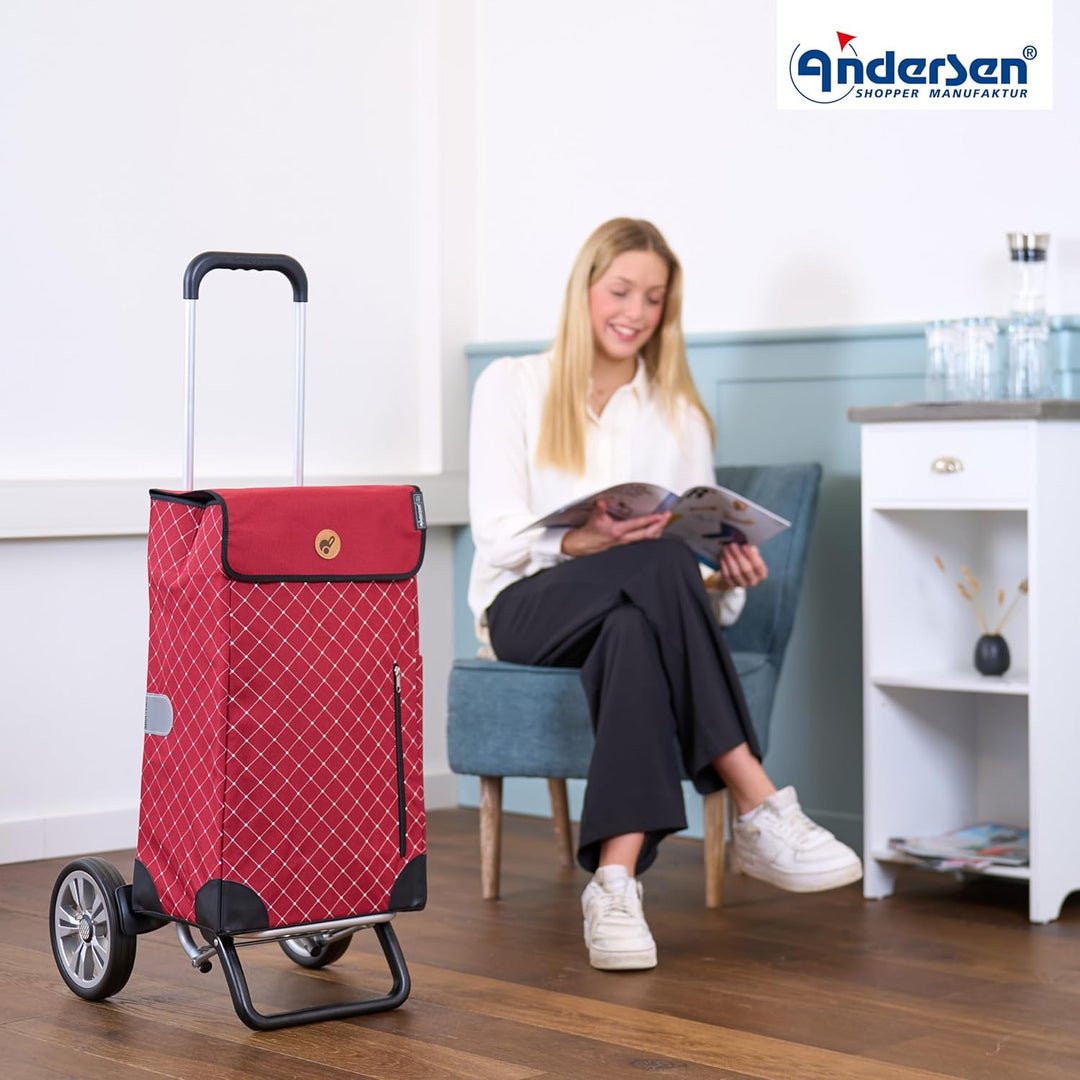 ANDERSEN Einkaufstrolley - Alu Star Shopper Sofia rot 43 L einkaufen, gross, Aluminium, höhenverstel