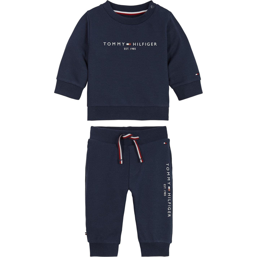 Tommy Hilfiger Unisex Kinder Baby 2-Teiler 12 Monate Blau (Twilight Navy), 12 Monate Blau (Twilight