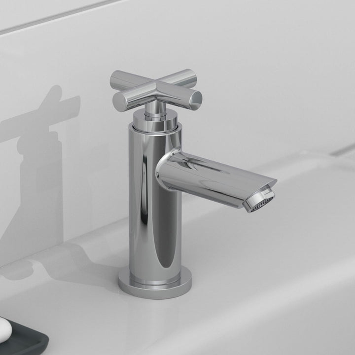 SCHÜTTE Kaltwasserhahn MATAO, Armatur, Wasserhahn Bad nur für Kaltwasser, Standventil mit schickem K