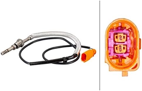 HELLA 6PT 010 376-211 Sensor, Abgastemperatur - 2-polig - geschraubt - Kabel: 820mm - mit Hitzeschut