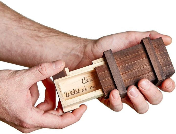 Geschenkbox Willst du Mich heiraten?“ Gravur Dunkel - Personalisiert, Dunkel - Personalisiert