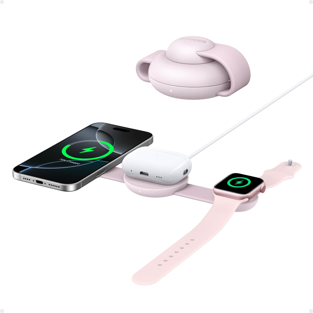 Anker MagGo 3in1 Wireless Folding Charger B25M8, Pink