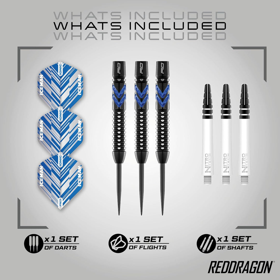 RED DRAGON Gerwyn Price Blue Ice SE - Tungsten Professional Darts Set with Flights and Nitrotech Sha