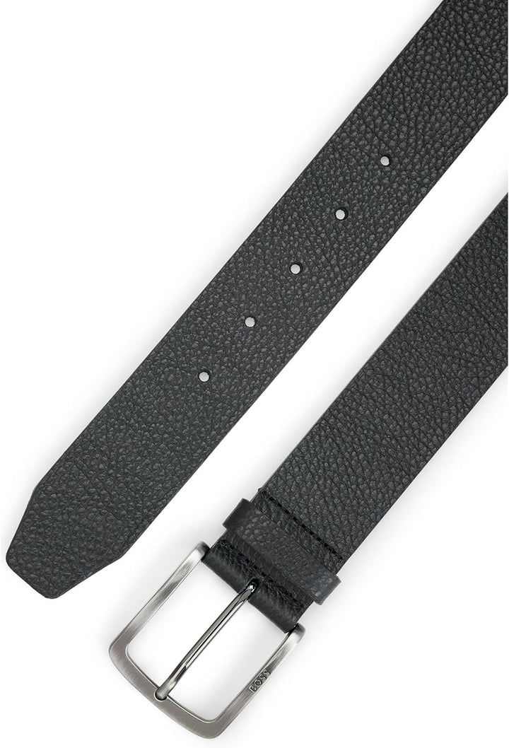 BOSS Herren Jor-Gr Sz40 Gürtel aus genarbtem italienischem Leder mit Logo-Schliesse 80 Black1, 80 Bl
