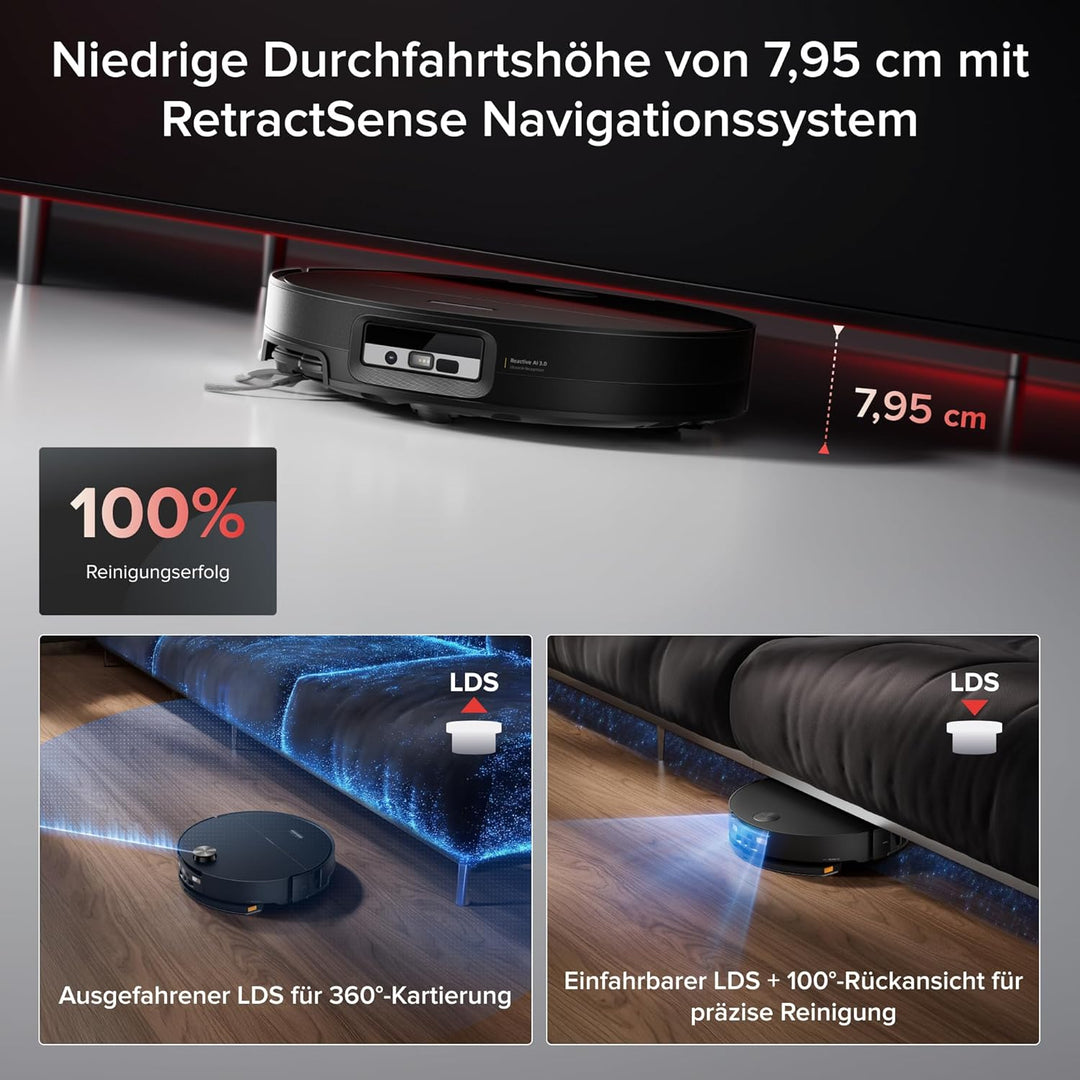 roborock Saros 20 Sonic Saugroboter mit Wischfunktion, VibraRise 5.0 Wischsystem, 36,000 Pa Saugkraf