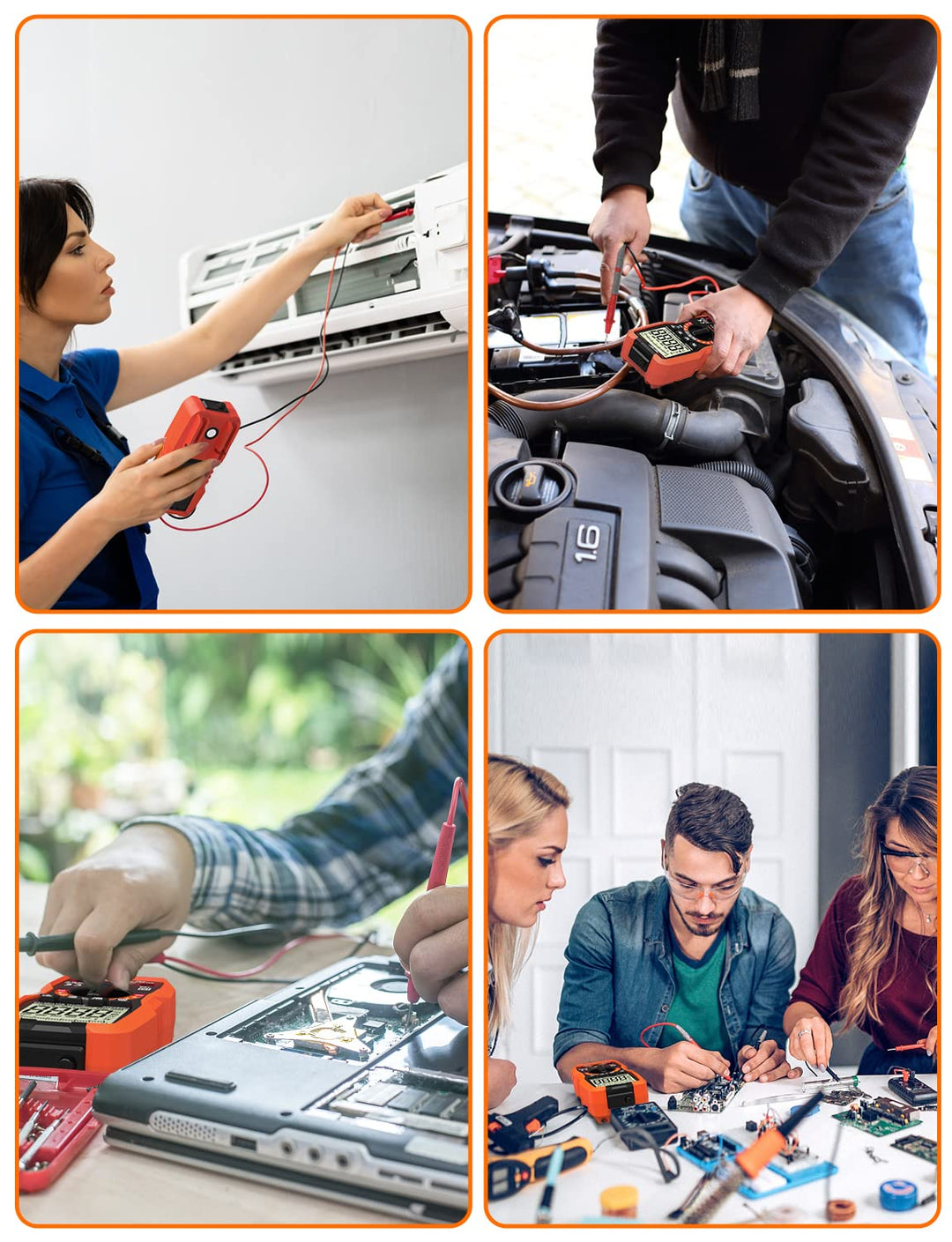 Digital Multimeter, 6000 Counts Auto Range, genaues Messen von AC/DC-Spannung, Amperemeter, Widersta