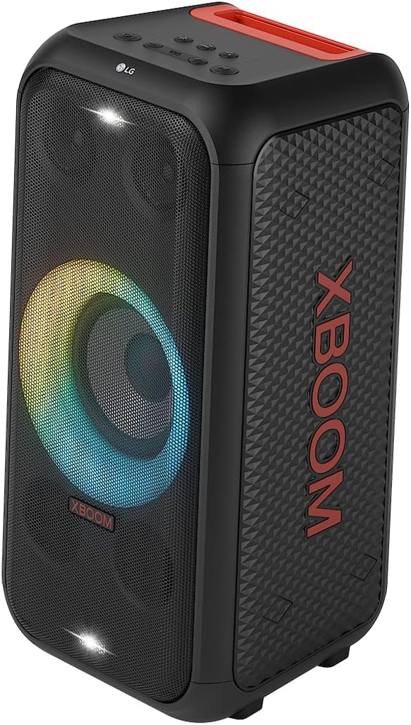 LG XBOOM XL5S, rollbares 2-Wege-Soundsystem (Karaoke- & DJ-Funktionen, Beleuchtung), Schwarz [Modell
