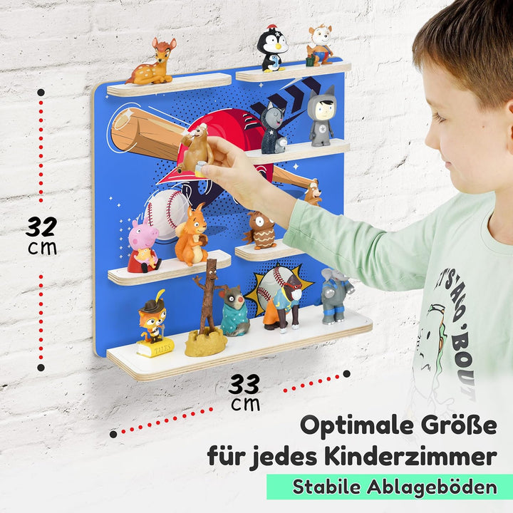 stadtecken Holzregal für Musikbox – Passend für Toniebox & ca. 40 Tonies | Perfekte Aufbewahrung für