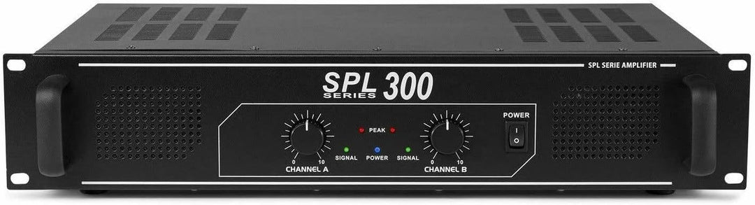 SkyTec SPL300 PA Verstärker Endstufe 300 Watt, mit 3-Band-Equalizer, 3 Kanal Input, Chinch, AUX, ide