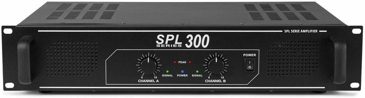 SkyTec SPL300 PA Verstärker Endstufe 300 Watt, mit 3-Band-Equalizer, 3 Kanal Input, Chinch, AUX, ide