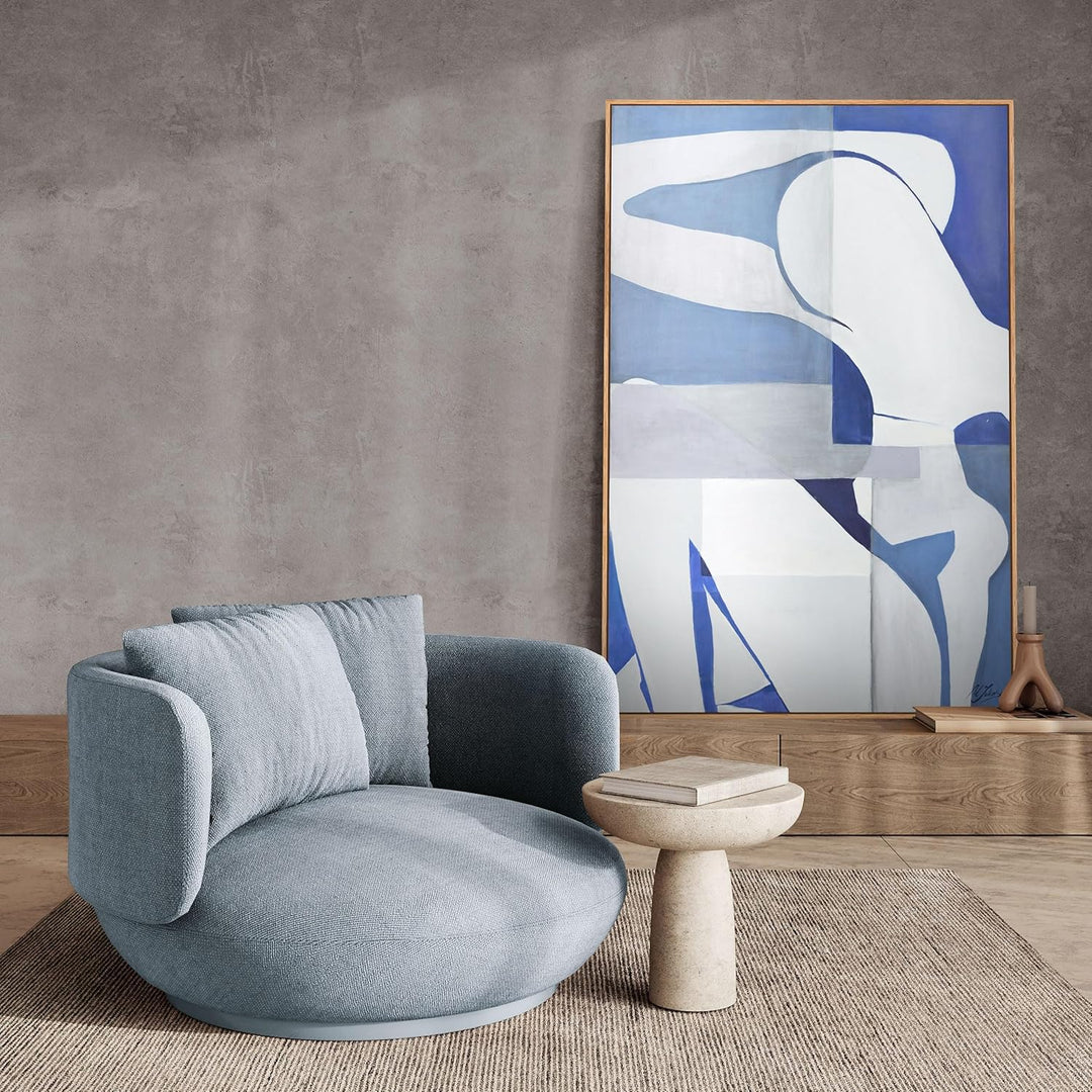 YS-Art XXL Abstrakt Acryl Gemälde auf Leinwand mit Rahmen Sandy handgemalte Wandbilder Wohnzimmer Mi