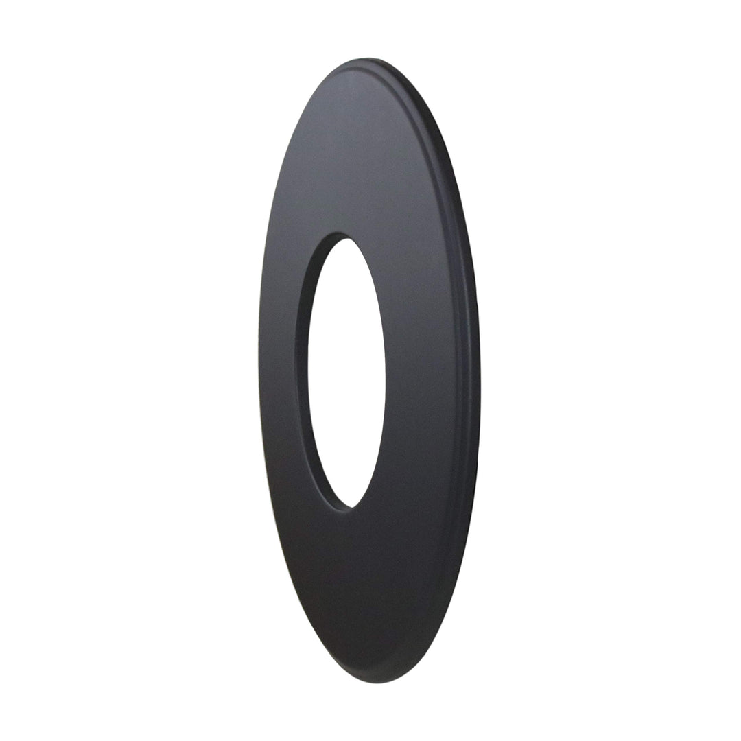 LANZZAS Ofenrohr Wand-Rosette mit 90 mm Rand, im Durchmesser Ø 150 mm, Farbe: gussgrau - weitere Roh