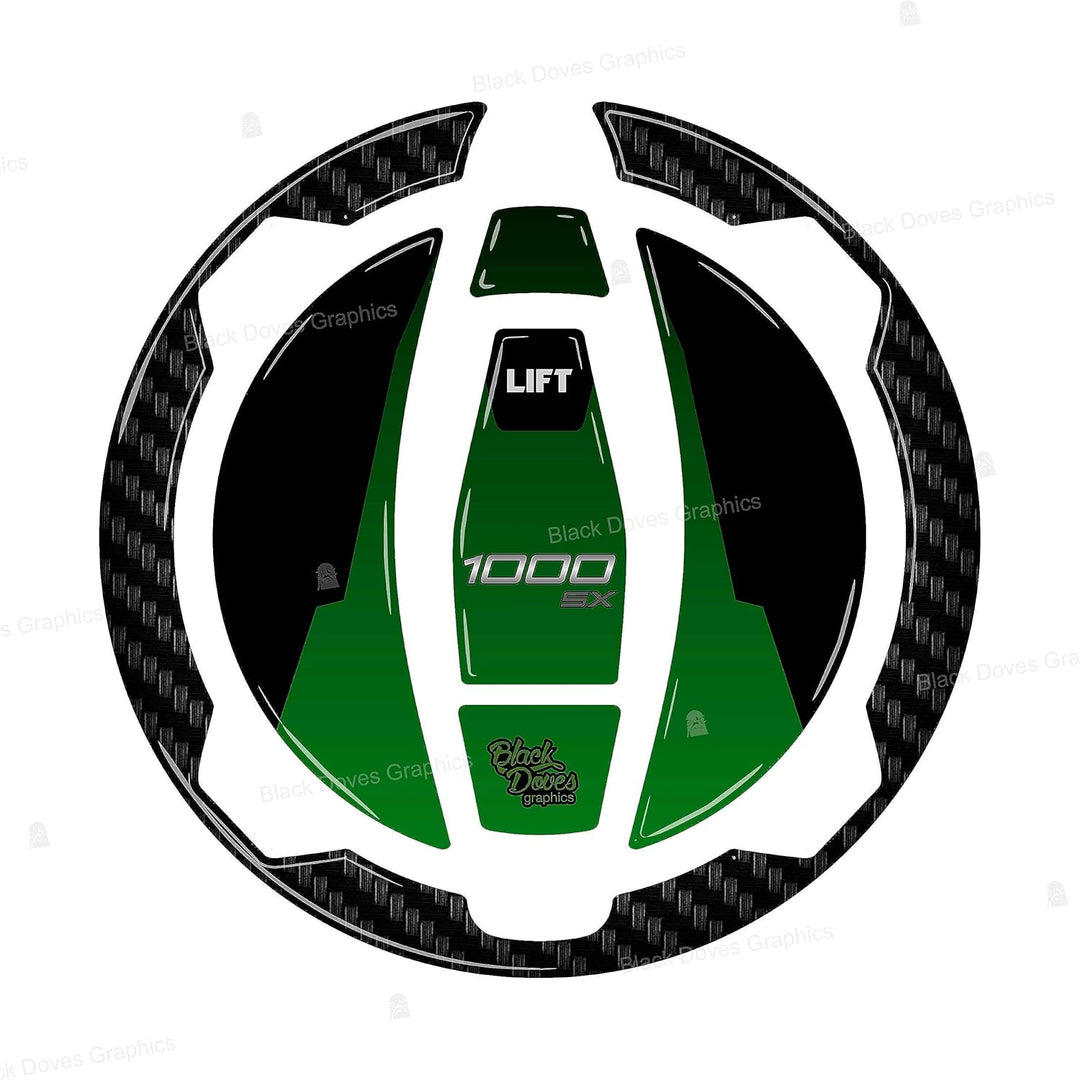 3D Harzaufkleber Protektoren kompatibel mit Kawasaki Ninja 1000 SX 2020-2022 (Tankdeckelschutz), Tan
