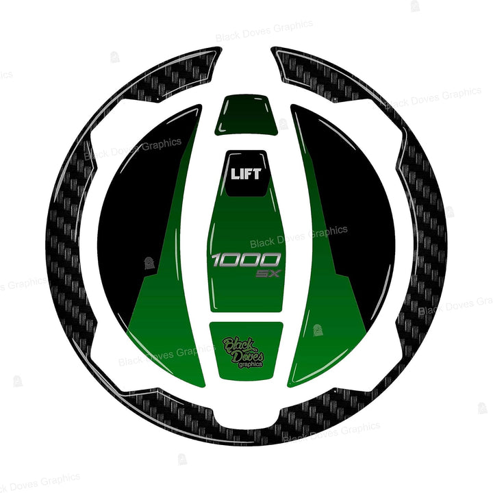 3D Harzaufkleber Protektoren kompatibel mit Kawasaki Ninja 1000 SX 2020-2022 (Tankdeckelschutz), Tan
