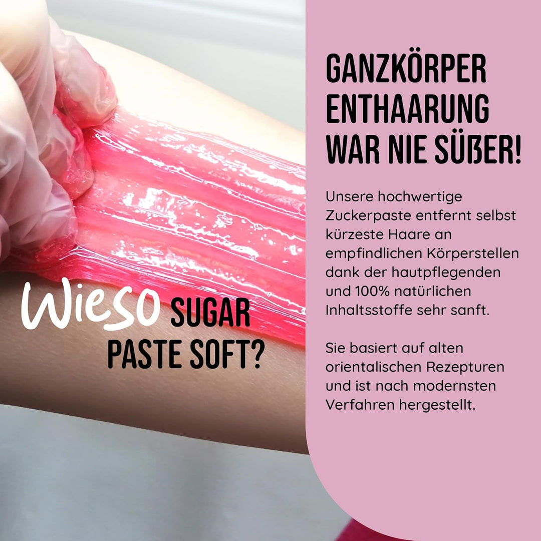 Pink Cosmetics Zuckerpaste Soft Waxing Haarentfernung 500g – Sugar Paste Sugaring Enthaarung für den