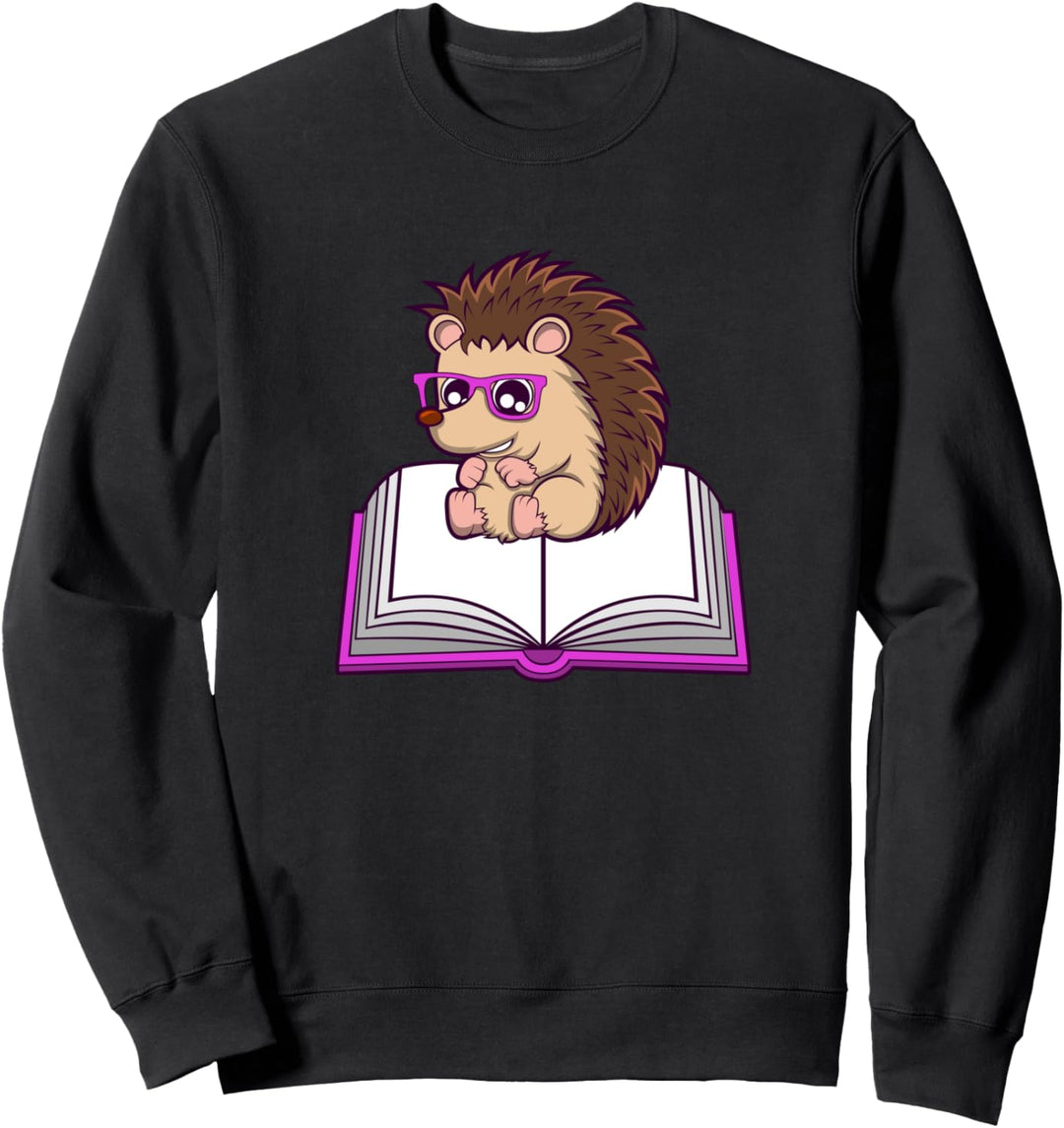 Funny Hedgehog Book Club Leseliteratur Sweatshirt