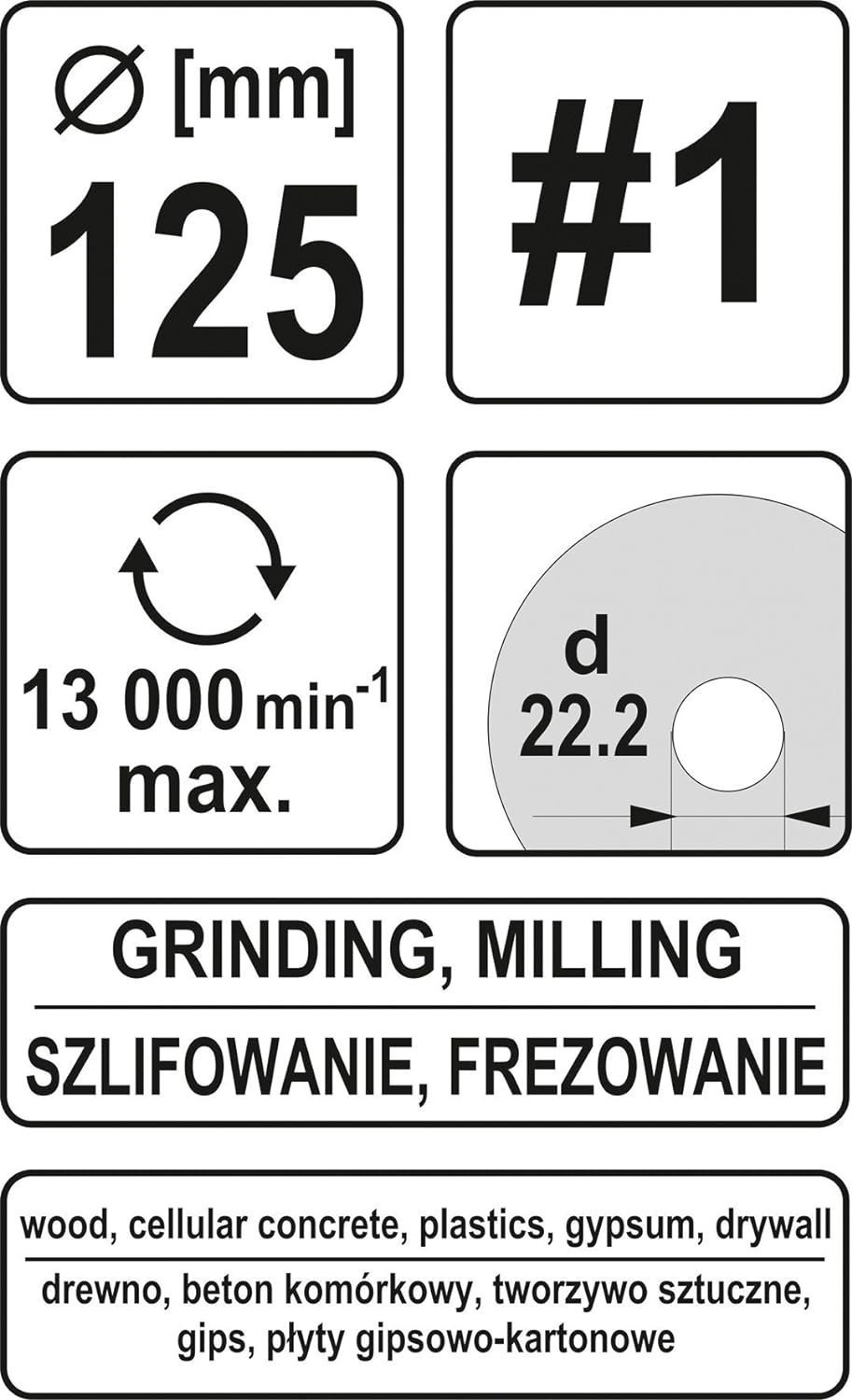 YATO Profi Raspelscheibe für Winkelschleifer Auswahl 115 mm 125 mm Schleifscheibe Holzscheibe Holz H