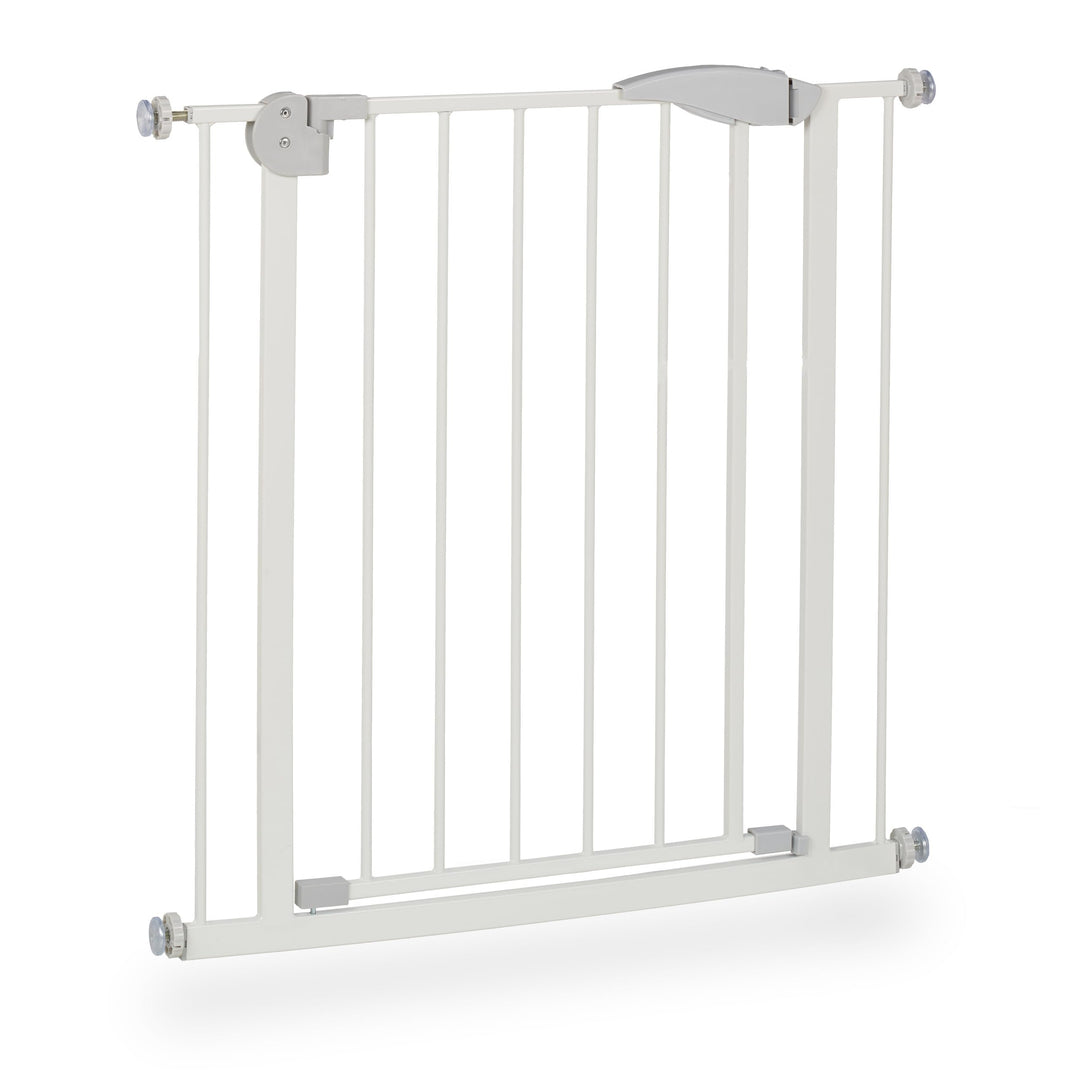 Relaxdays Türgitter zum Klemmen, Breite 75-84 cm, ohne Bohren, Einhandbedienung, Auto-Close, 90° Sto