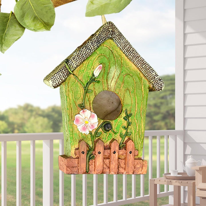 Vogelhaus für Baum, Outdoor Vogelhäuser - Harz handgeschnitztes Vogelhaus - Bunte Nistkiste, Gartend