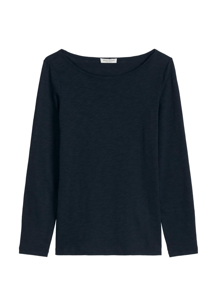 Marc OߴPolo Damen Langarmshirt aus Bio-Baumwolle Unterziehshirt XXS Blau, XXS Blau