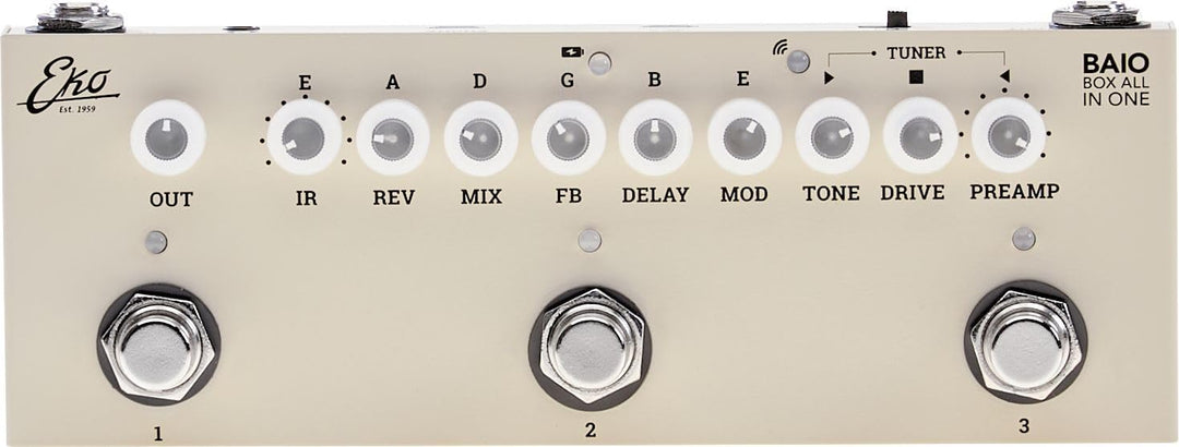 EKO Guitars - BAIO Multieffekt-Pedal für Gitarre mit integriertem IR, 9 Arten von integrierten Vorve