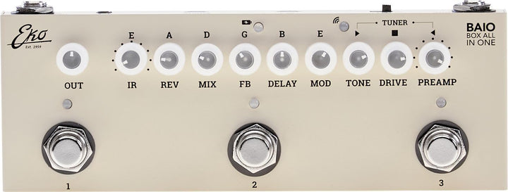 EKO Guitars - BAIO Multieffekt-Pedal für Gitarre mit integriertem IR, 9 Arten von integrierten Vorve