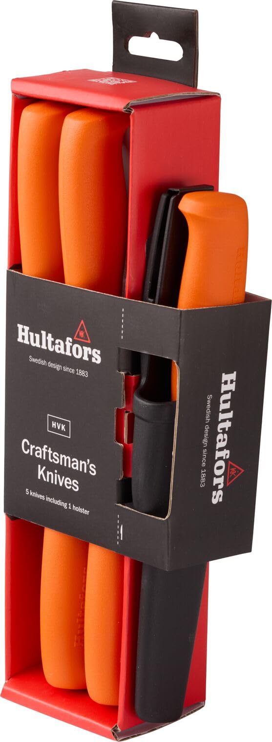 Hultafors Set Handwerkermesser HVK I 5 Stück I Allzweckmesser mit ergonomischem Griff und Klinge aus