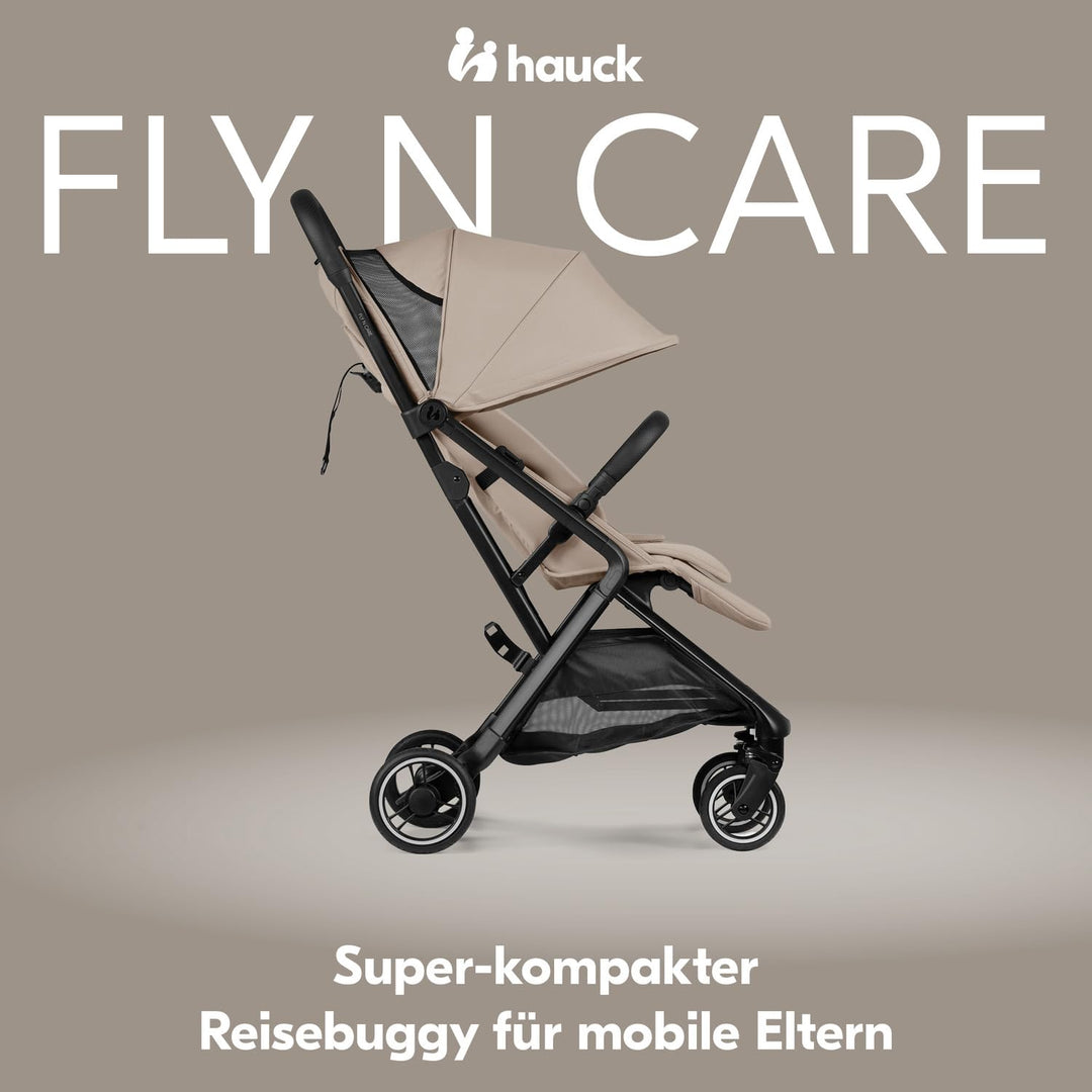 hauck All-in-One Reisebuggy Set, Flugzeug Handgepäck, Fly N Care Mocha | Einhändig klappbar mit Trag