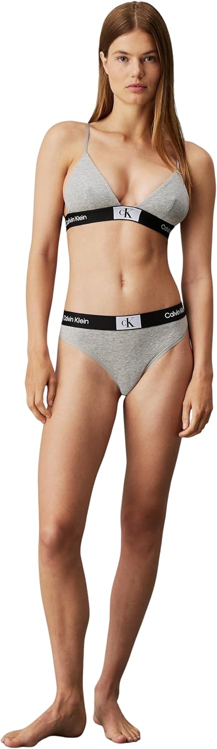 Calvin Klein Damen Bikini Oberteil Triangel Unlined Weiche Cups S Grau (Grey Heather), S Grau (Grey